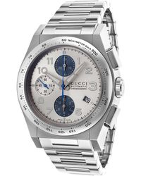 Gucci Men'S Pantheon Automatic Chronograph Stainless Steel Silver-Tone Dial - Lyst