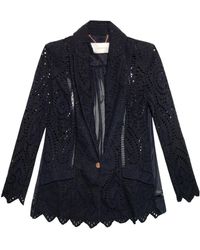 Zimmermann Riot Eyelet Single-breasted Jacket - Lyst