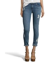 James Jeans Light Blue Stretch Distressed Denim 'Crush' Jeans - Lyst