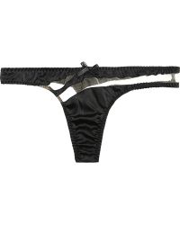 Agent Provocateur Evalyne Stretch-Silk Satin And Tulle Thong - Lyst