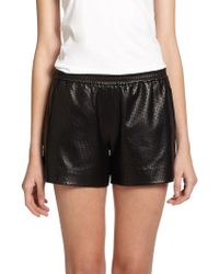 Vince Perforated Leather Boxer Shorts - Lyst