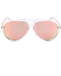 Matthew Williamson Aviator Mirrored Sunglasses - Clear/Peach - Lyst