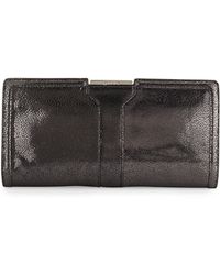Milly Iris Metallic Leather Clutch Bag - Lyst