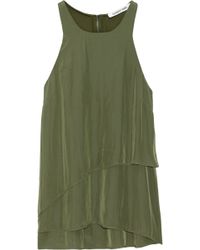 Elizabeth And James Cheridah Tiered Pebbled-Satin Top - Lyst