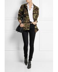Saint Laurent Camouflage Print Cotton Gabardine Jacket - Lyst