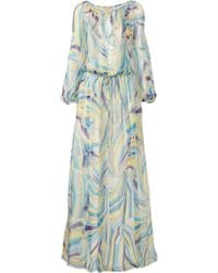 Emilio Pucci Printed Silk-Chiffon Maxi Dress - Lyst