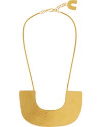 Herve Van Der Straeten Hammered Gold-Plated Necklace - Lyst