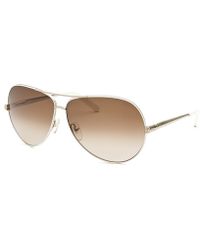 Chloé Women'S Aviator White & Gold-Tone Sunglasses - Lyst