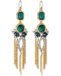 Alexis Bittar Chrysocolla & Crystal Tassel Earrings - Lyst