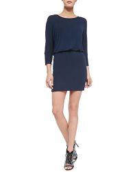 Ella Moss Icon 3/4-Sleeve Dress W/ Cowl Back - Lyst