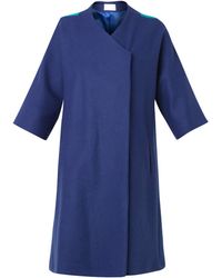 OSMAN Contrast-Panel Wool-Blend Coat - Lyst