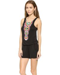 Nanette Lepore Beach House Beads Romper - Black - Lyst