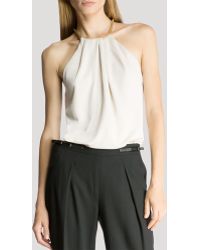 Halston Heritage Top - Sleeveless Ruched Neck - Lyst