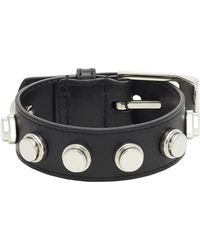 Saint Laurent Studded Leather Bracelet - Lyst