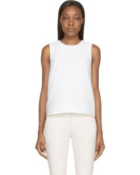 Mary Katrantzou White Alphabet Jacquard Sleeveless Top - Lyst