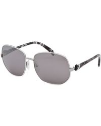 Emilio Pucci Women'S Square White And Silver-Tone Sunglasses - Lyst