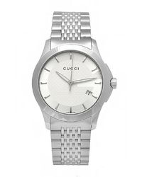 Gucci Men'S G-Timeless Silver Dial Stainless Steel Bracelet - Lyst