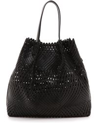 Nina Ricci Woven Leather Tote - Black - Lyst