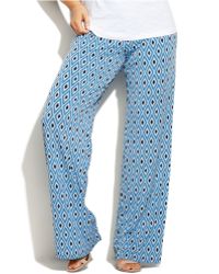 Michael Kors Michael Plus Size Wide-Leg Diamond-Print Pants - Lyst