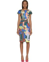 Mary Katrantzou Dark Green Jungle Palette Print Scuba Dress - Lyst