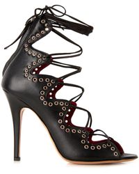 Isabel Marant Lelie Lace-Up Leather Sandals - Lyst