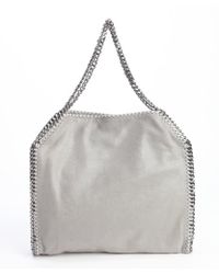 Stella McCartney Silver Faux Leather 'Falabella' Braided Chain Detail Tote - Lyst