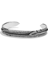 David Yurman Frontier Feather Wrap Cuff Bracelet With Black Diamonds - Lyst