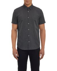 John Varvatos Pin-Dot Stripe Short-Sleeve Shirt - Lyst