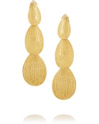 Herve Van Der Straeten Hammered Gold-Plated Clip Earrings - Lyst