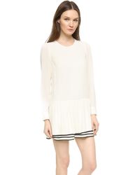 See By Chloé Long Sleeve Dress - Cream/Black - Lyst