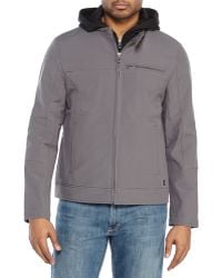 Kenneth Cole Reaction Hooded Soft Shell Jacket - Lyst