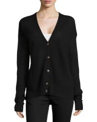 Halston Heritage Stitched V-Neck Cardigan - Lyst
