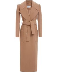 Carven Long Belted Coat - Lyst