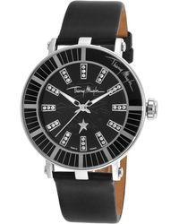 Thierry Mugler Women'S Black Genuine Leather Black Dial - Lyst