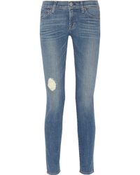 Textile Elizabeth And James Debbie Distressed Mid-Rise Skinny Jeans - Lyst
