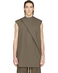 Rick Owens Grey Hiked Tunic - Lyst