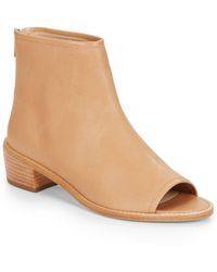 Loeffler Randall Ione Peep-Toe Leather Ankle Boots - Lyst