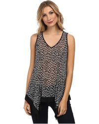 Karen Kane Contrast Uneven Hem Tank - Lyst