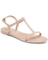 Ferragamo Perala Low Heel Jelly Sandals in Beige (Quarzo Fume) | Lyst