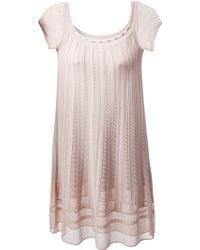 Azzaro Ribbed Detail Shift Dress - Lyst