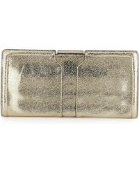 Milly Iris Metallic Leather Clutch Bag - Lyst