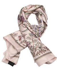 Gucci Light Pink And Purple Floral Printed Silk Scarf - Lyst