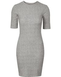 Topshop Ribbed Mini Bodycon Dress - Lyst
