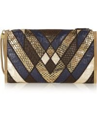 Lanvin Private Python, Ratsnake And Elaphe Clutch - Lyst