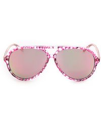 Matthew Williamson Aviator Mirrored Sunglasses - Clear/Peach - Lyst