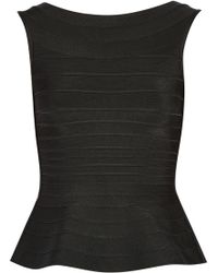 Hervé Léger Sonya Peplum Bandage Top - Lyst