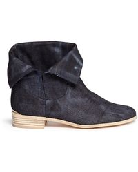 Stuart Weitzman 'Noslouch' Denim Ankle Boots - Lyst