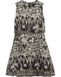 Notte By Marchesa Printed Silk-organza Mini Dress - Lyst