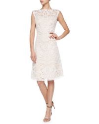 Tadashi Shoji Sleeveless Boat-Neck Lace Overlay Cocktail Dress - Lyst
