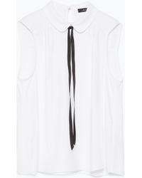 zara white shirt with bow